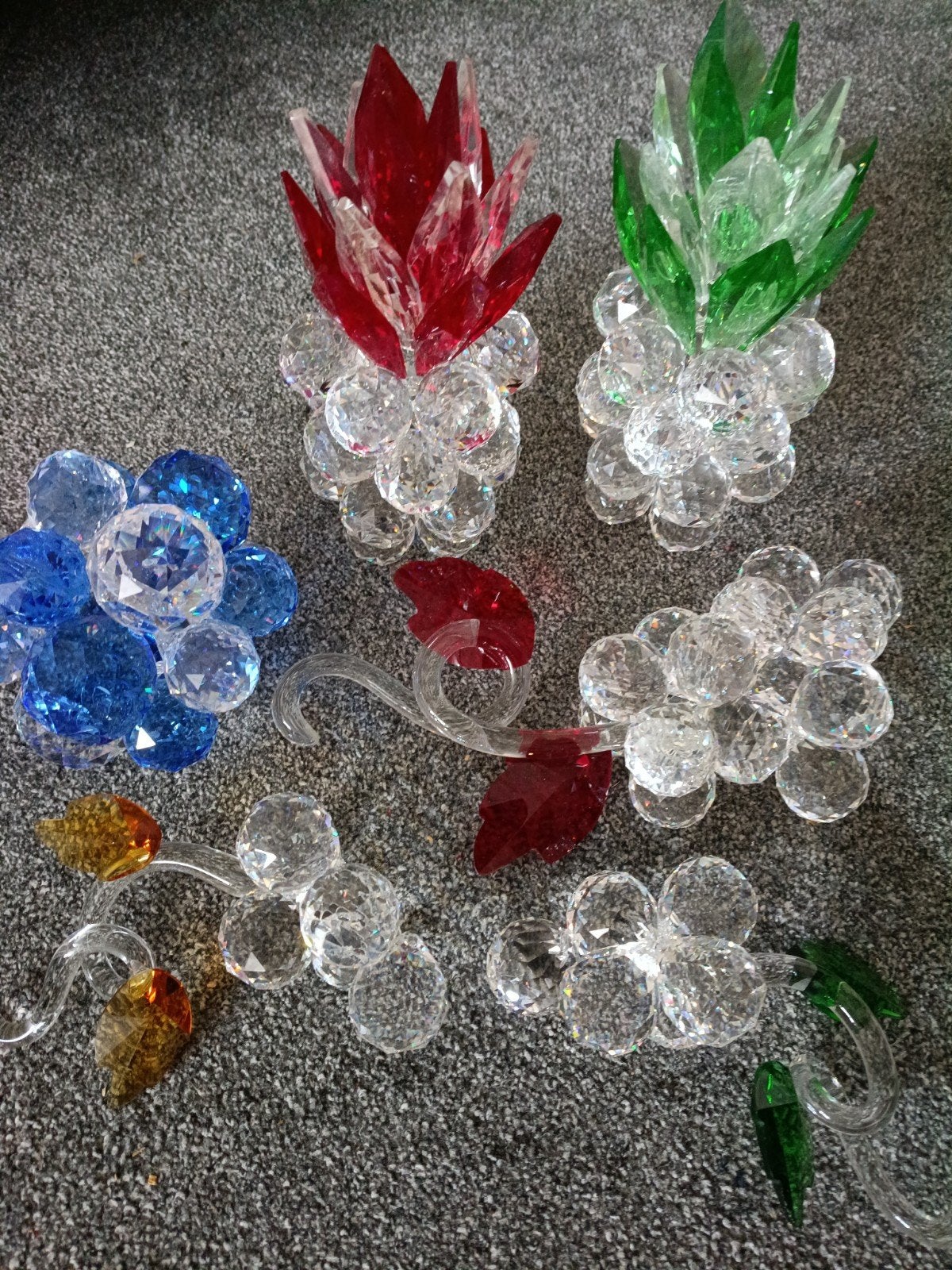 Zes schitterende kristallen decoratie items, Antiek en Kunst, Antiek | Glas en Kristal, Ophalen