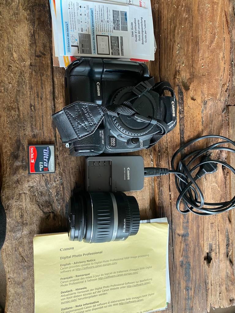 canon 350d met batterijgrip, Audio, Tv en Foto, Fotocamera's Digitaal, Ophalen of Verzenden, Zo goed als nieuw, Canon