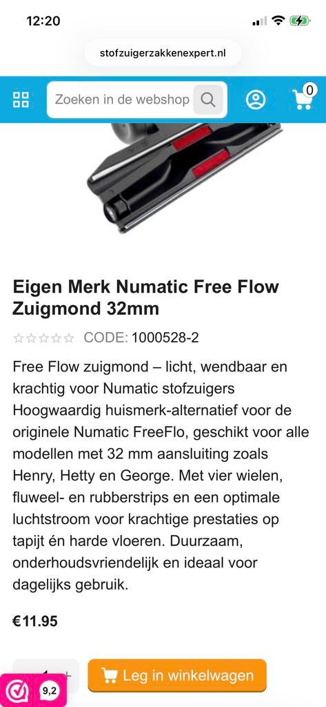 Numatic Henry Hetty stofzuiger onderdelen en accessoires, Ophalen of Verzenden, Nieuw
