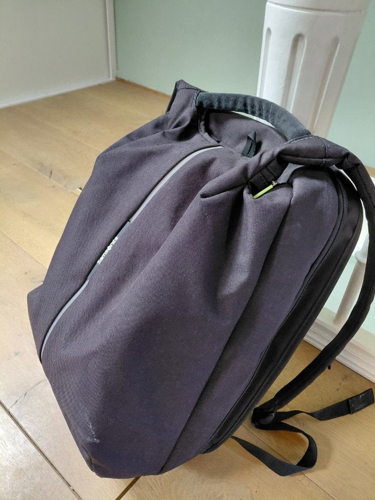 Samsonite Securipak rugzak, 25 tot 40 cm, Zo goed als nieuw, 30 tot 45 cm, Ophalen