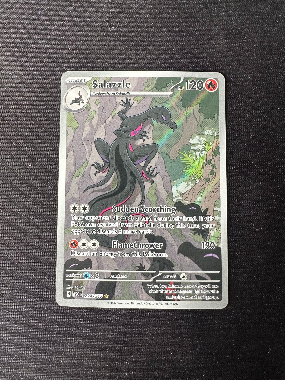 Salazzle 224/217 Ascended Heroes NM Pokémon Kaart, Ophalen of Verzenden, Zo goed als nieuw, Losse kaart