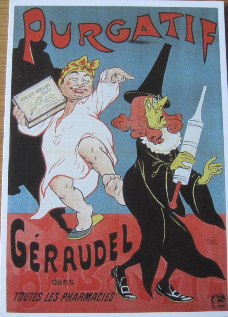 poster op nieuwe ansichtkaart - Purgatif Géraudel - reclame, Ophalen of Verzenden, 1980 tot heden, Ongelopen, Overige thema's