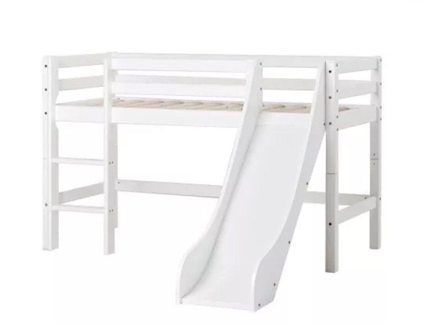 Hoppekids Basic halfhoogslaper 70x160 met glijbaan + matras, Ophalen, Gebruikt, Halfhoogslaper
