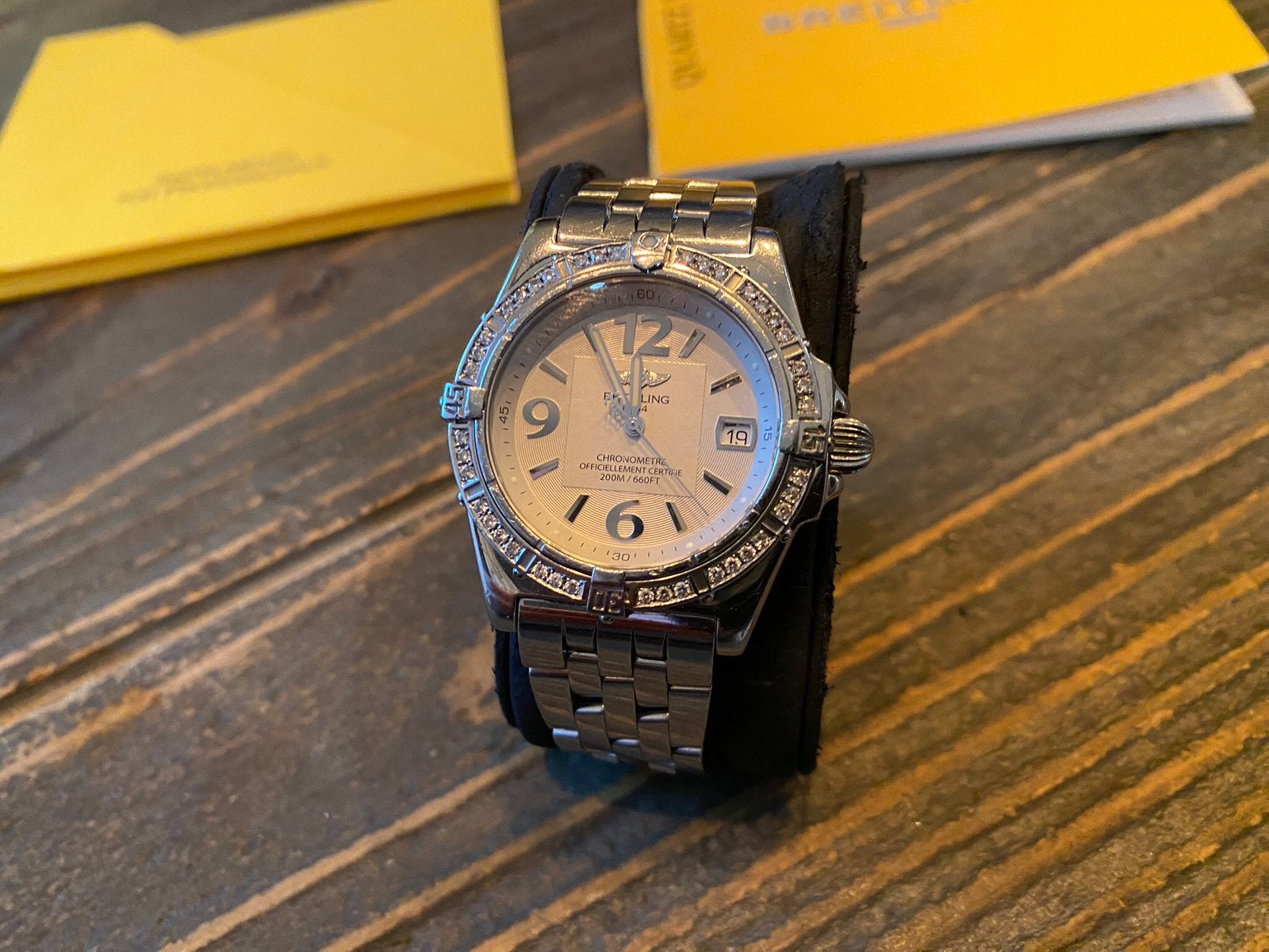 Originele Breitling Callisto met Briljanten  DOOS + PAPIEREN, Staal, Gebruikt, Staal, Breitling