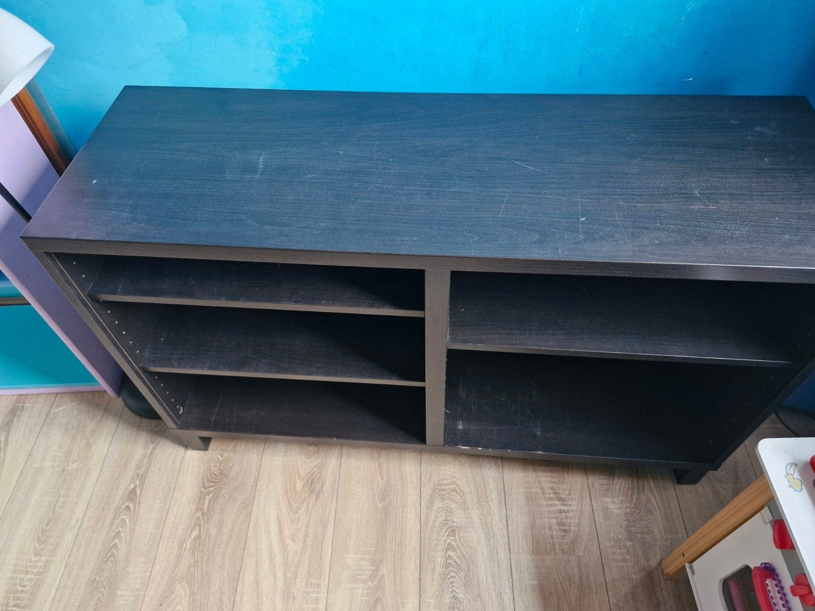 IKEA Besta TV-meubel met extra planken, Gebruikt, 100 tot 150 cm, Ophalen of Verzenden, Minder dan 100 cm
