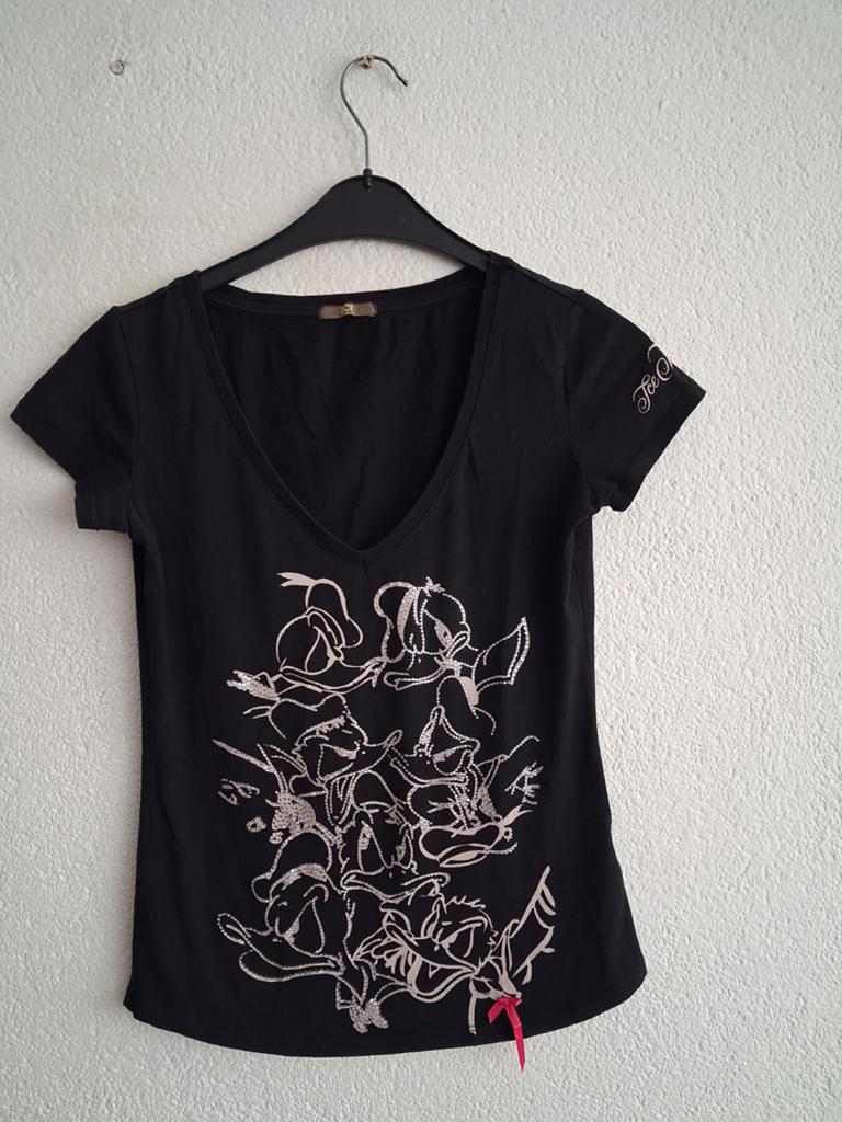Iceberg Zwart T-shirt met korte mouwen en print Maat M, Maat 38/40 (M), Zwart, Ophalen of Verzenden, Onbekend