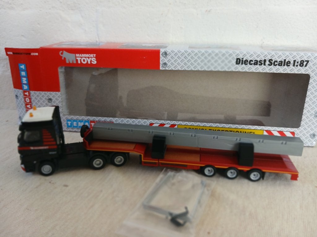 Mammoet  1/87  trekker met uit schuif bare oplegger, Ophalen of Verzenden, Nieuw, Bus of Vrachtwagen, Overige merken