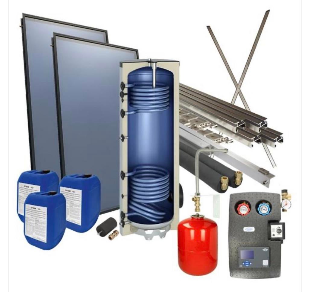 Zonneboiler 300L en 3 collectoren (subsidie), Ophalen, Hoog rendement (Hr), Overige typen, Nieuw