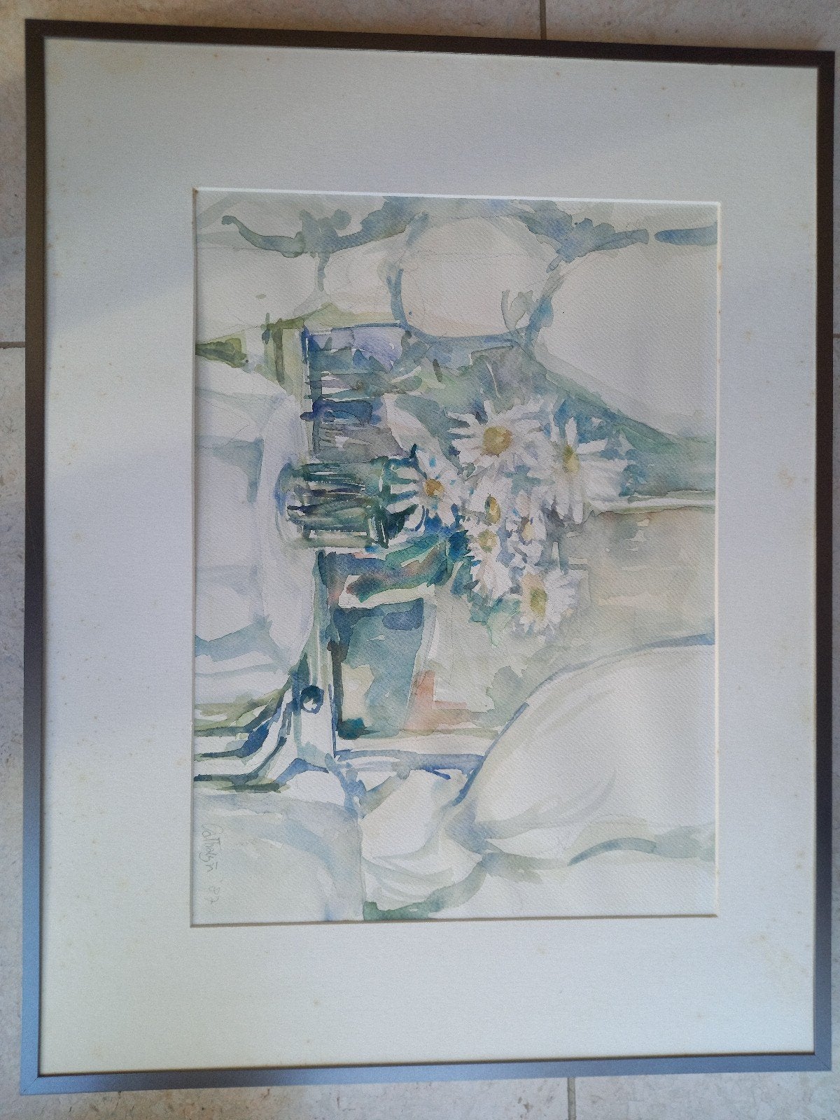 Aquarel van Cathalijn Wouters, Ophalen, Minder dan 50 cm, Schilderij