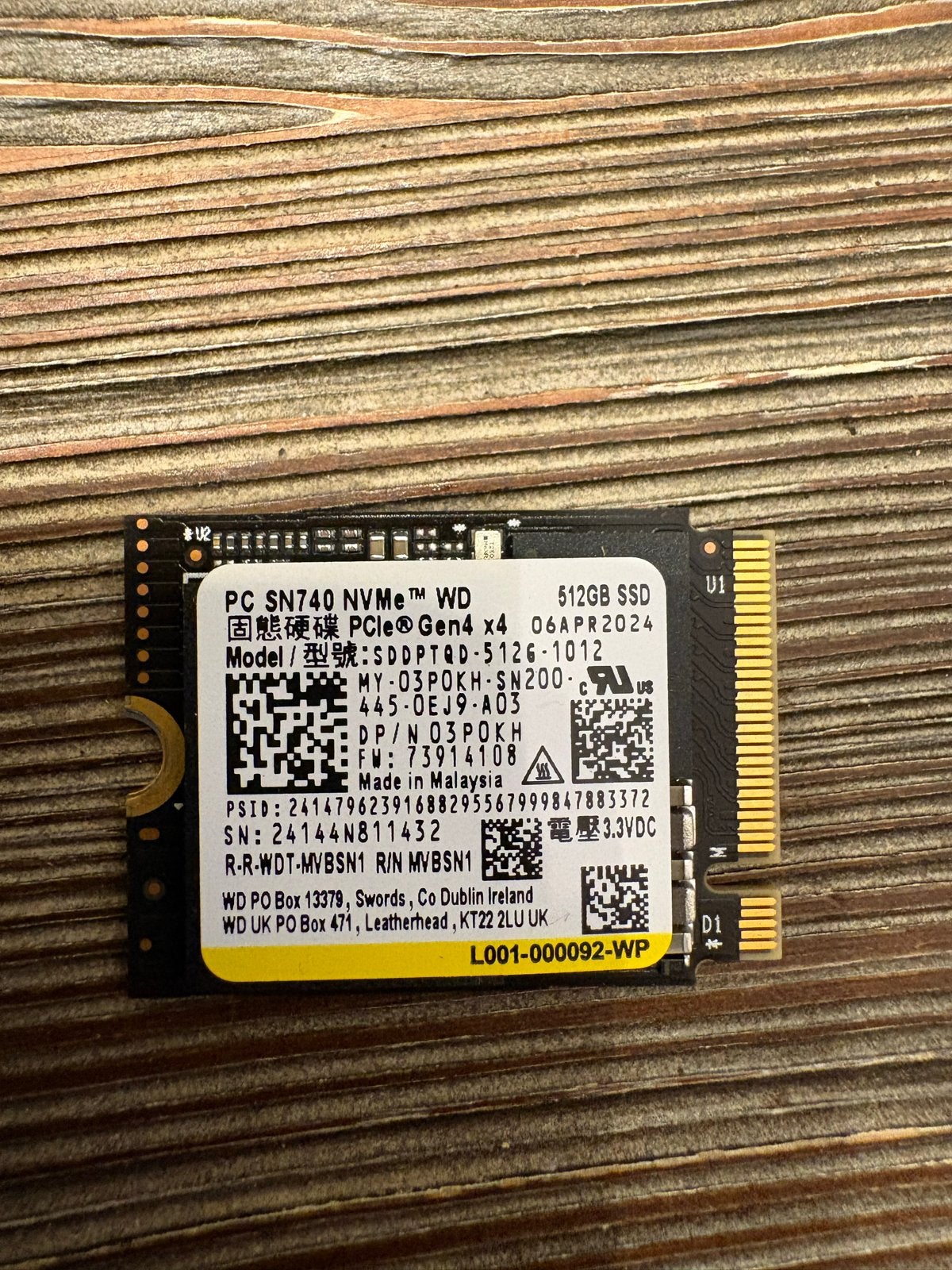 WD PC SN740 NVMe 512GB SSD - PCIe Gen4, Intern, Server, SSD, Ophalen of Verzenden