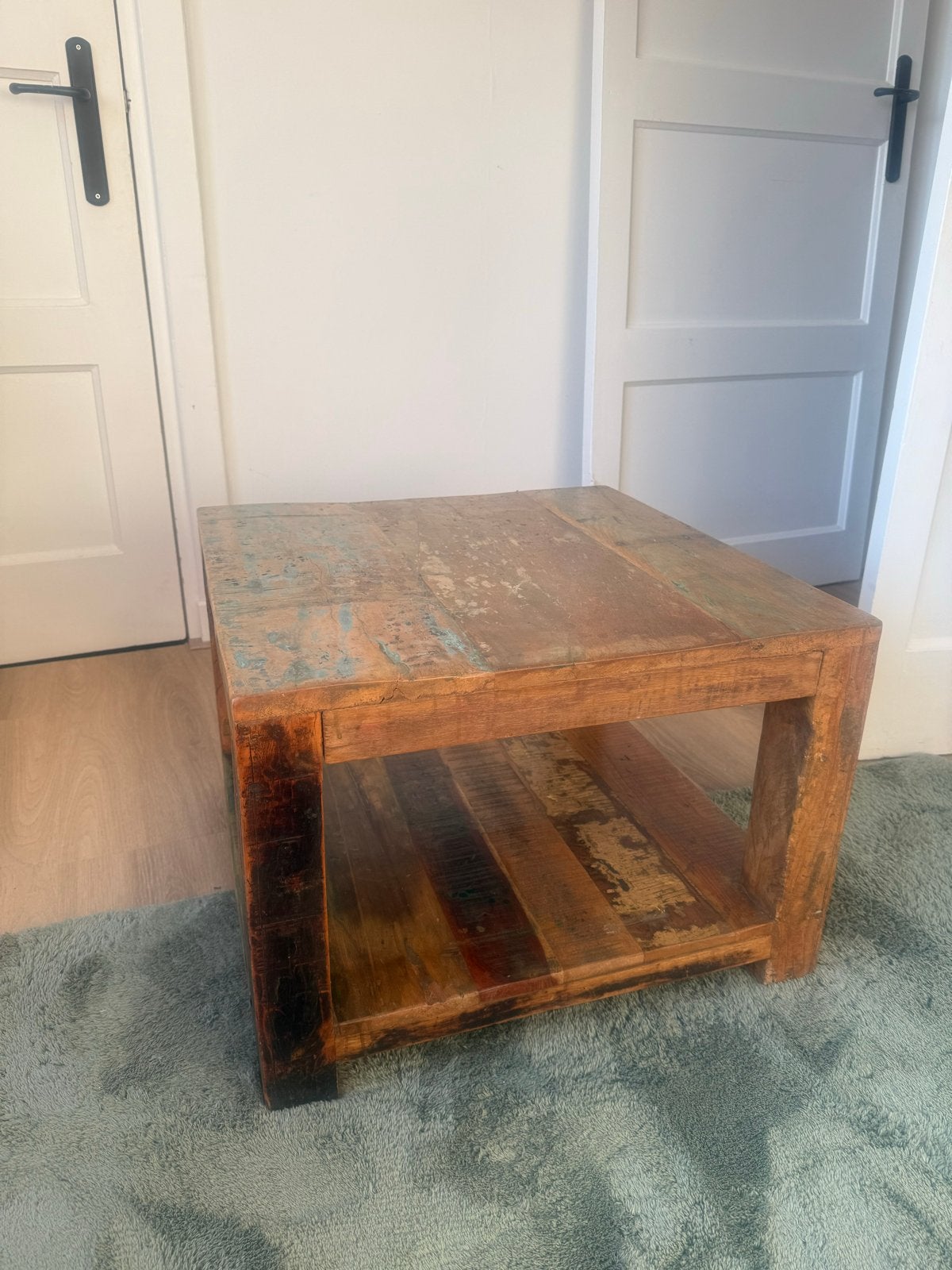 Salontafel mangohout, Ophalen, Gebruikt, 50 tot 100 cm, Vierkant