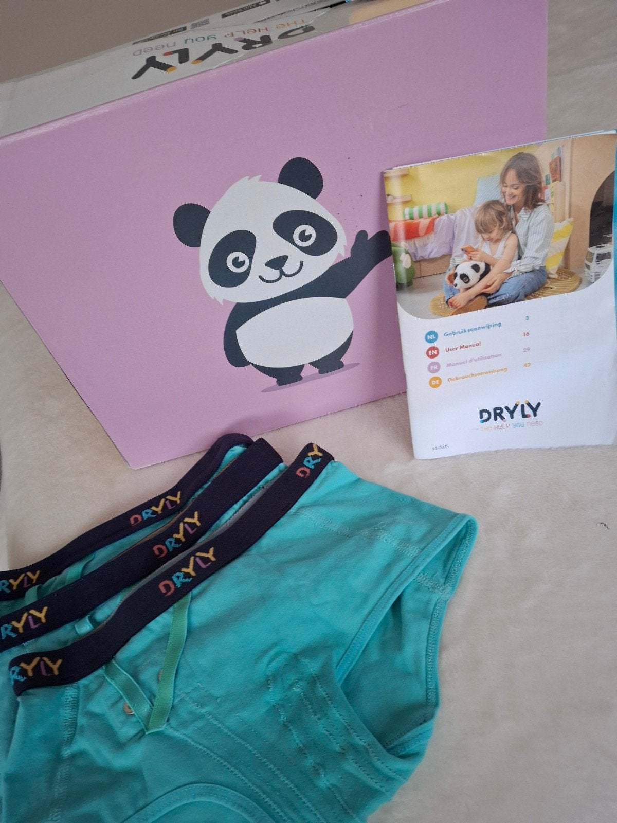 Dryly plaswekker met 3 onderbroeken en panda sensor, Ophalen of Verzenden, Zo goed als nieuw, Dryly, Meisje