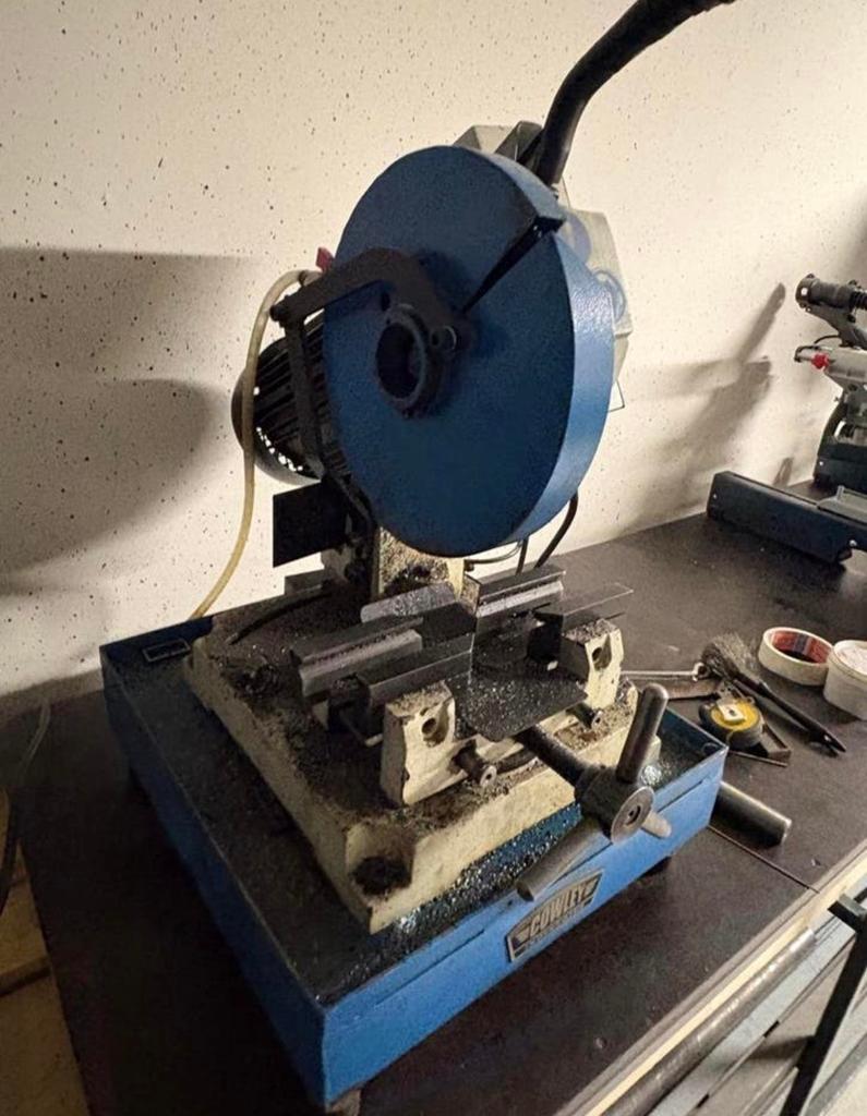metaalafkortzaag Cowley CS225 Afkortzaag Metaal 225mm, Doe-het-zelf en Verbouw, 70 mm of meer, Ophalen of Verzenden, Zo goed als nieuw