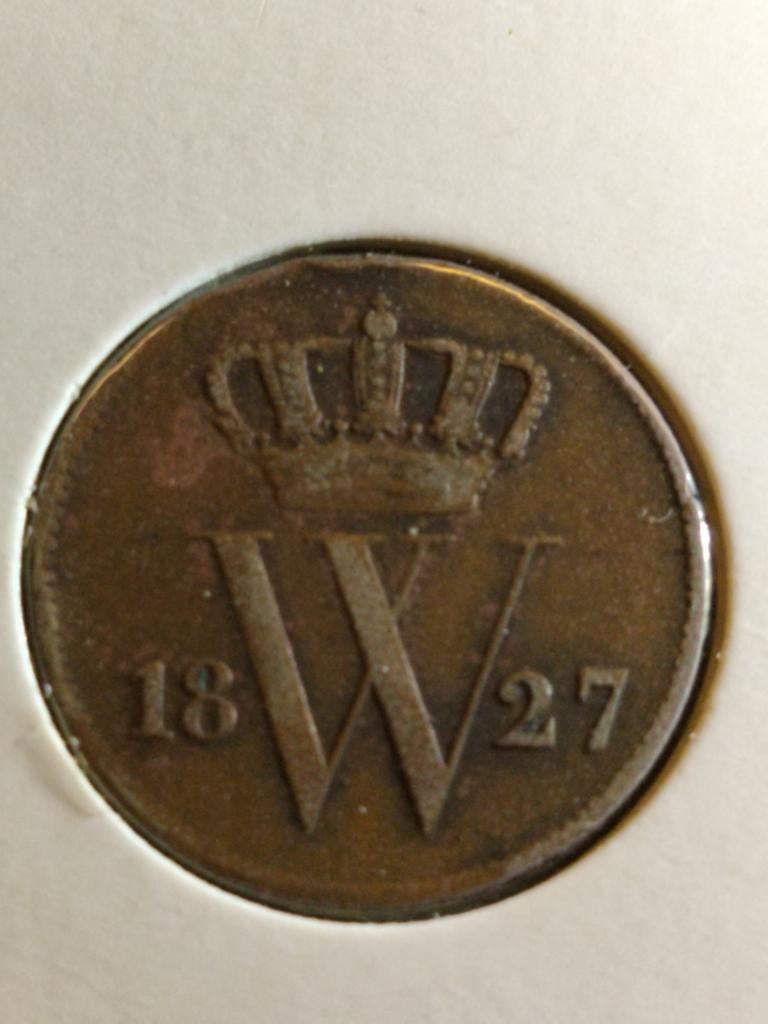 1 cent 1827 Willem 1, Ophalen of Verzenden, Koning Willem I, 1 cent