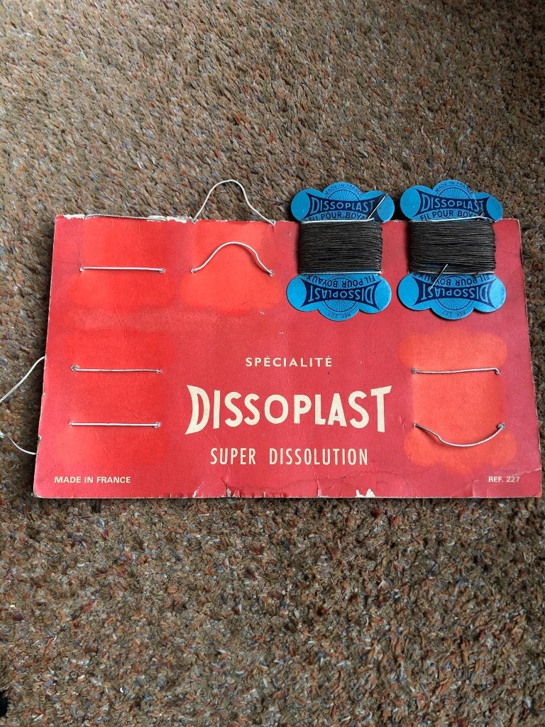 Dissoplast kaart met fiets bandenreparatie voor oldtimers., Ophalen of Verzenden, Gebruikt, Gebruiksvoorwerp