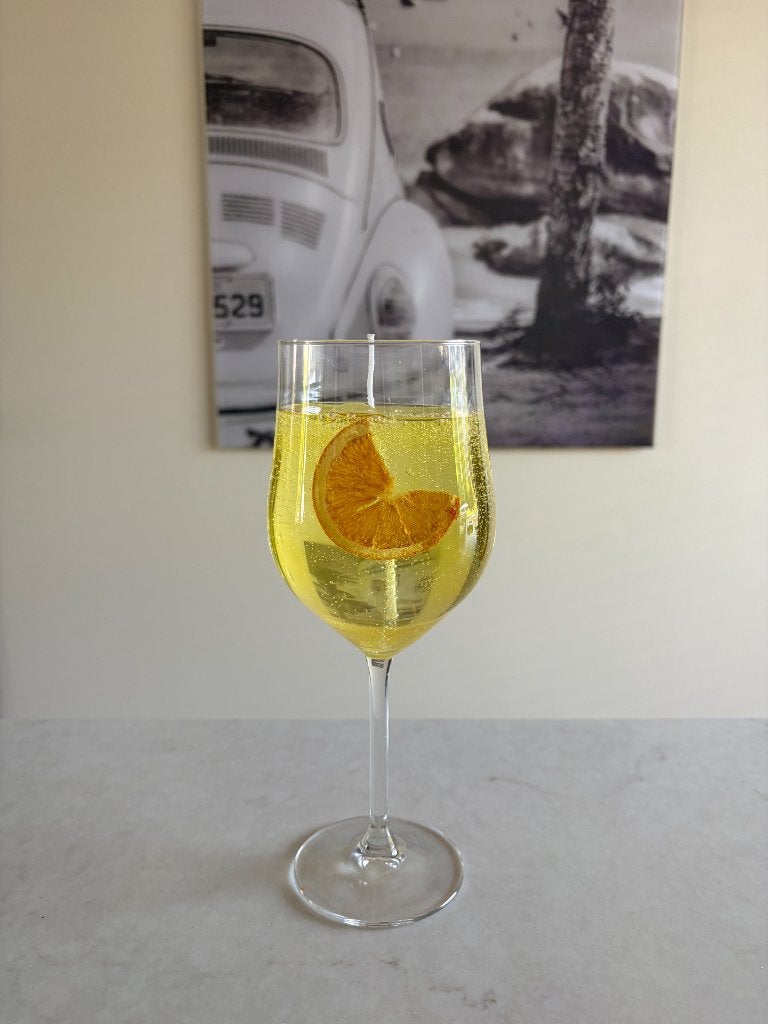 Limoncello Spritz cocktail kaars, Ophalen of Verzenden, Nieuw, Overige materialen, Minder dan 25 cm