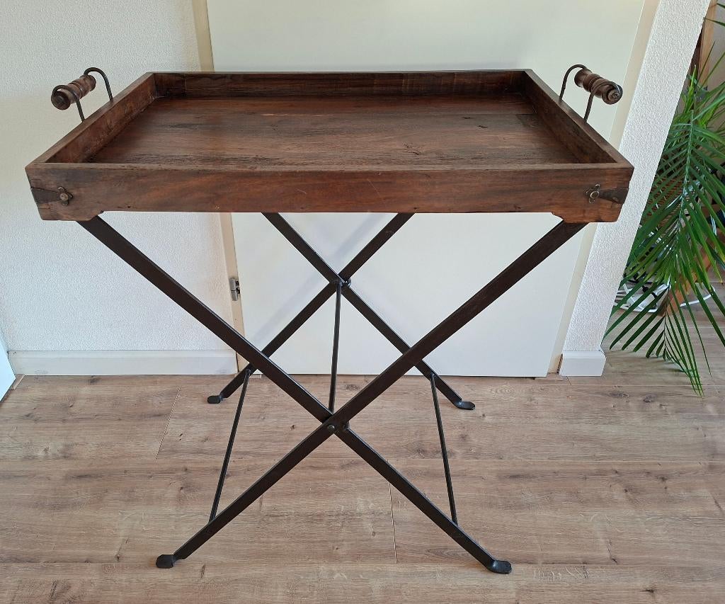 vintage butlertray met afneembaar dienblad 45 x 65 cm, Huis en Inrichting, Ophalen, Gebruikt, 55 tot 75 cm, 60 cm of meer
