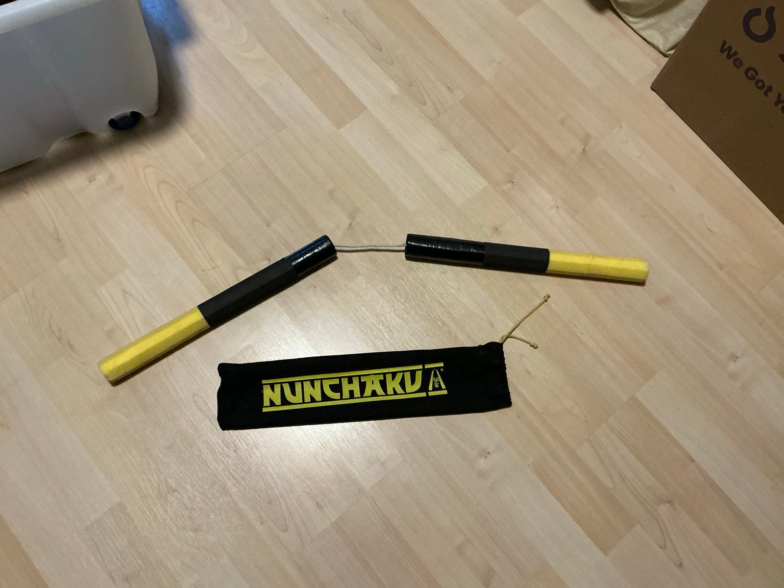 Vintage oefen nunchaku met hoes, Sport en Fitness, Vechtsporten en Zelfverdediging, Ophalen, Gebruikt, Overige, Vechtsportmateriaal