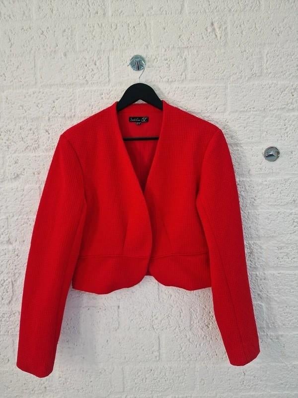 Smashed Lemon blazer XXL rood textured jacket, Ophalen of Verzenden, Zo goed als nieuw, Rood, Jasje of Colbert