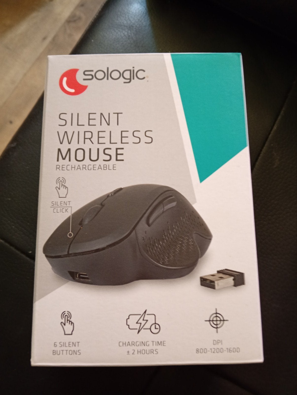 nieuwe Sologic Silent Draadloze Muis - Oplaadbaar, 6 Knoppen, Computers en Software, Muizen, Muis, Nieuw, Ophalen of Verzenden