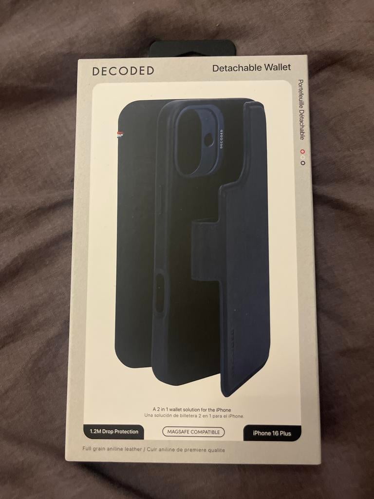 Decoded Detachable Wallet Hoesje voor iPhone 16 Plus, Ophalen, IPhone 16 Plus, MagSafe, Overige merken