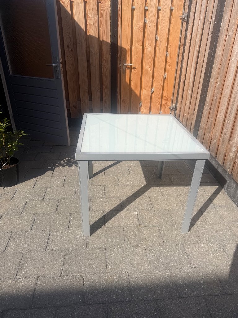Glazen tafel, Ophalen, 100 tot 150 cm, Vierkant, 50 tot 100 cm