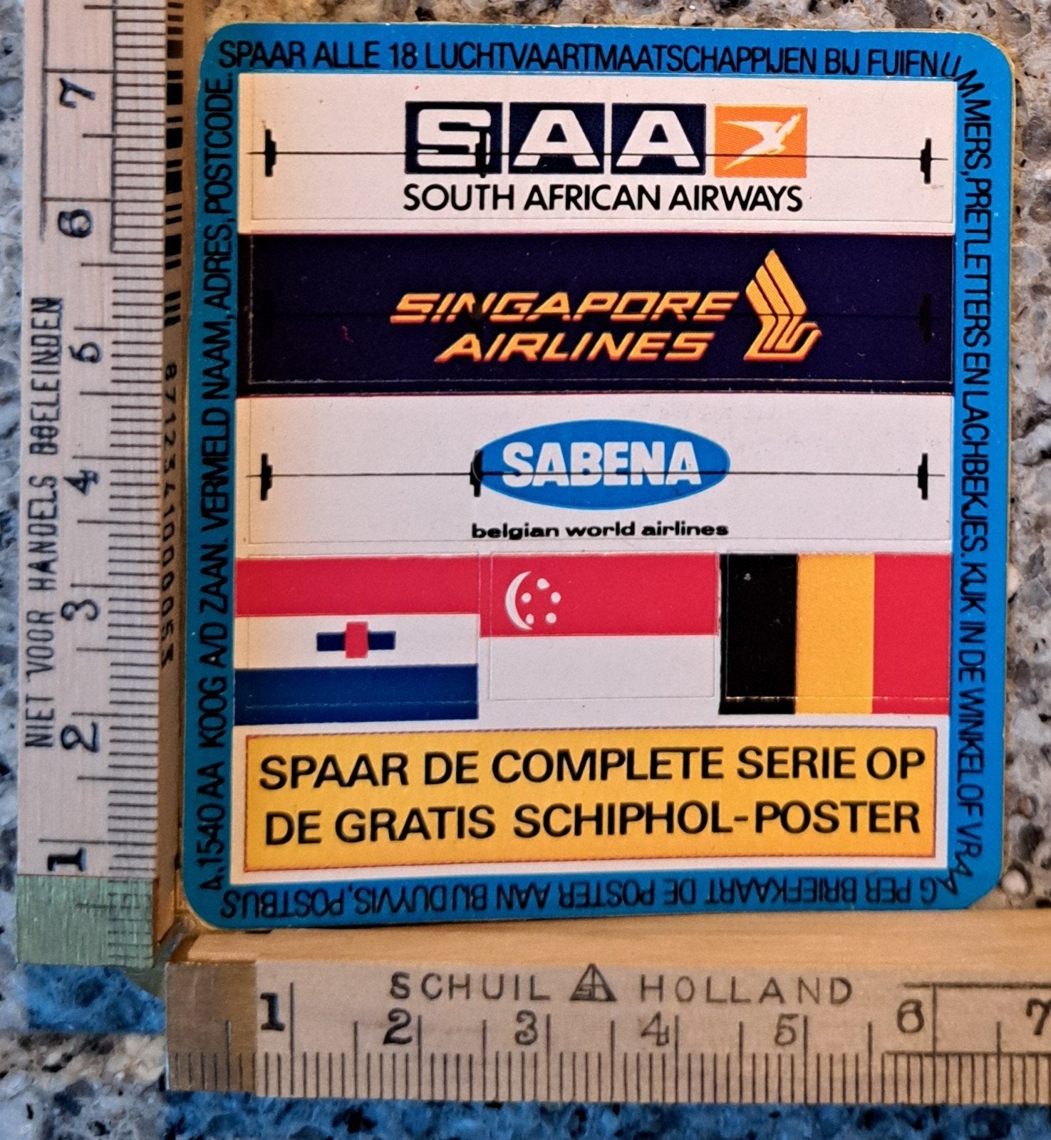 Vintage sticker spaarsticker vliegtuigmaatschappij Sabena, Verzamelen, Ophalen of Verzenden, Zo goed als nieuw, Bedrijf of Vereniging