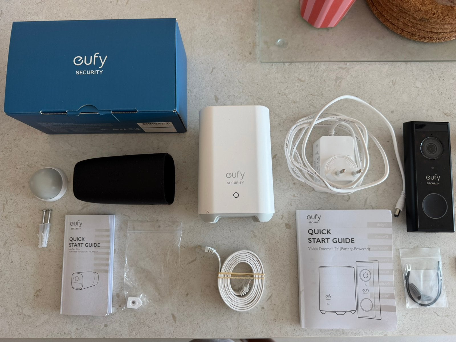 Eufy deurbel, camera en homebase, Audio, Tv en Foto, Videobewaking, Ophalen, Gebruikt, Buitencamera