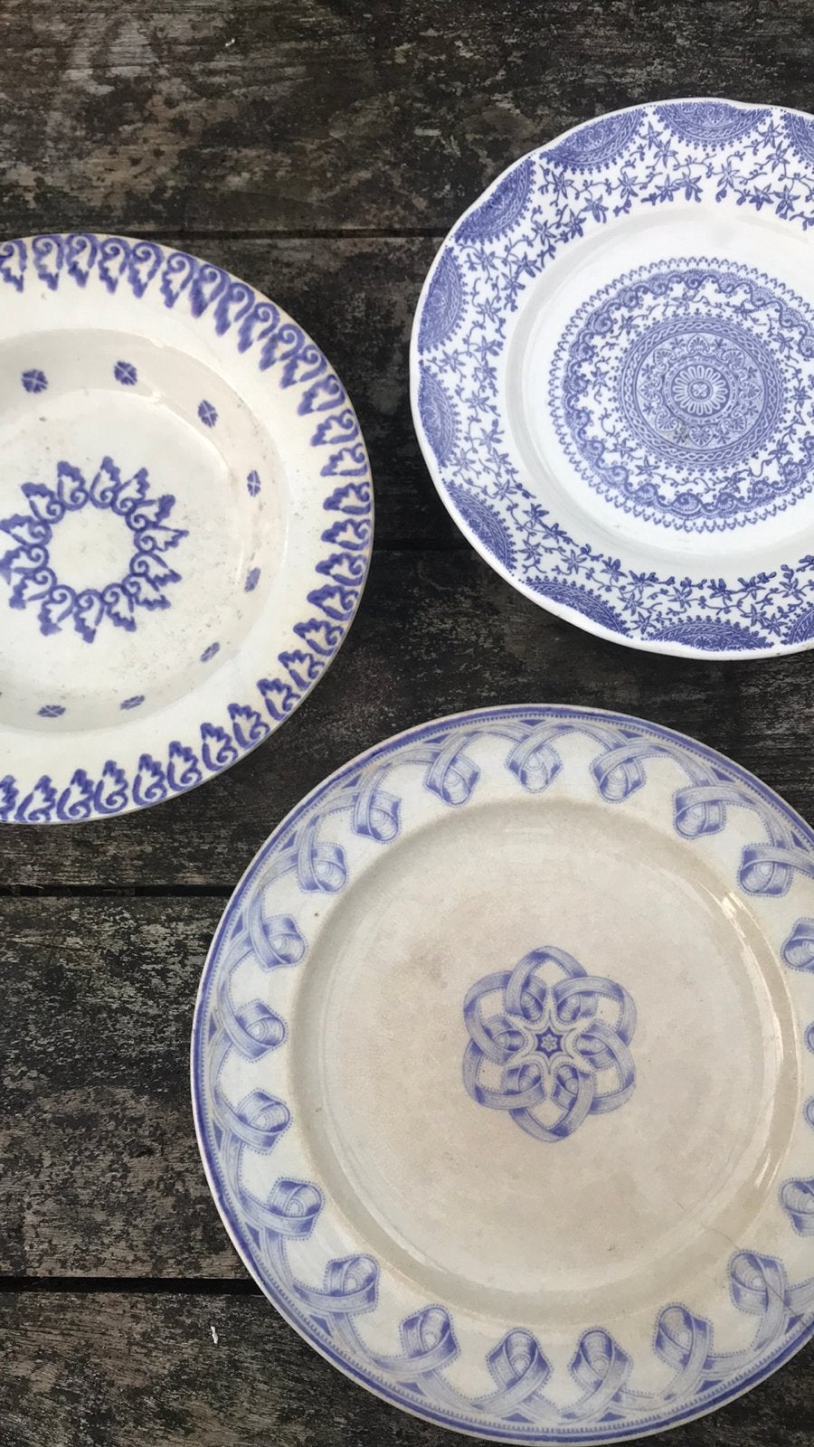 Set oude blauw-witte borden, Ophalen of Verzenden