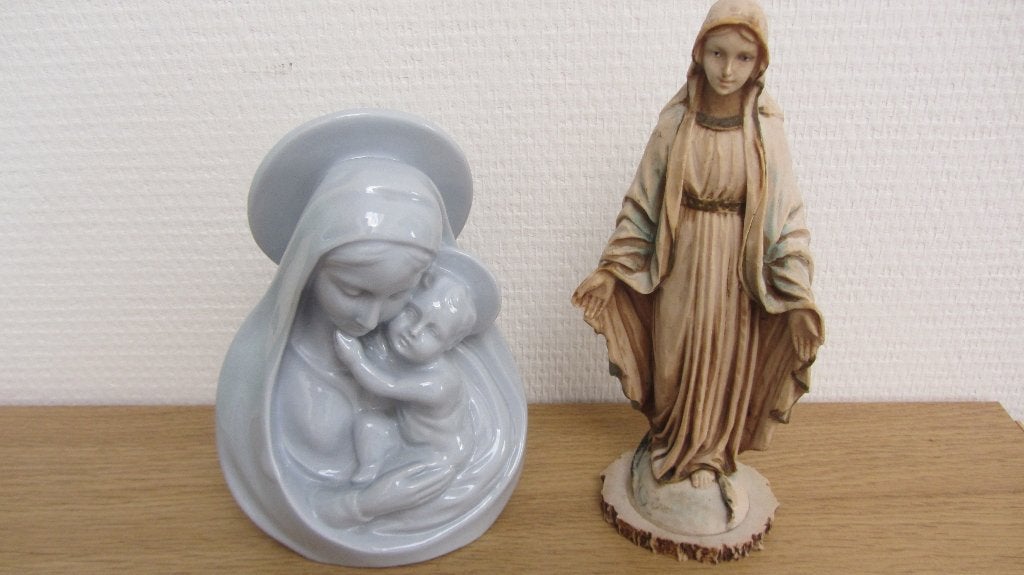 Maria Madonna met kind- + Mariabeeldje, Ophalen of Verzenden, Zo goed als nieuw, Beeld(je)