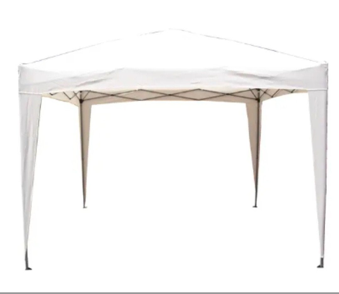 Easy Up partytent beige met 2 zijwanden 3 x 3, Opvouwbaar, Partytent, Minder dan 4 meter, Zo goed als nieuw