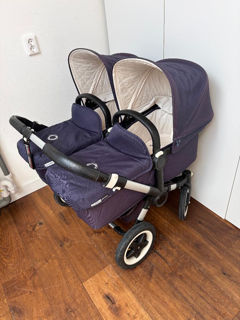 Bugaboo Donkey Twin tweeling kinderwagen in blauw, Ophalen, Gebruikt, Kinderwagen of Buggy