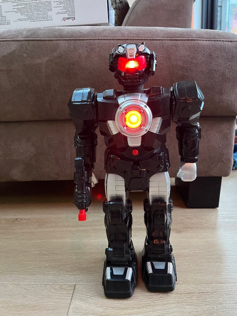 Lopende robot met licht en geluid actiefiguur, Ophalen of Verzenden, Gebruikt