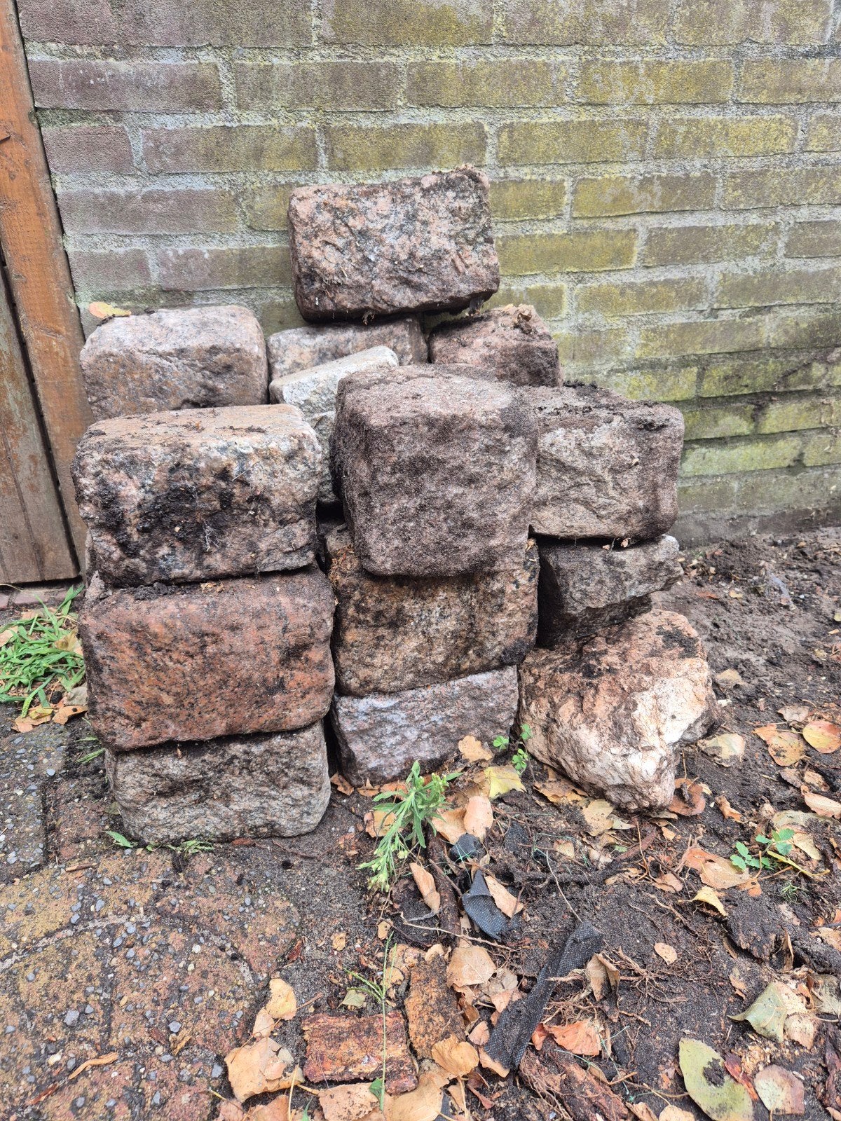 Oude natuurstenen kasseien, Doe-het-zelf en Verbouw, Metselstenen, Ophalen, Gebruikt, Natuurstenen