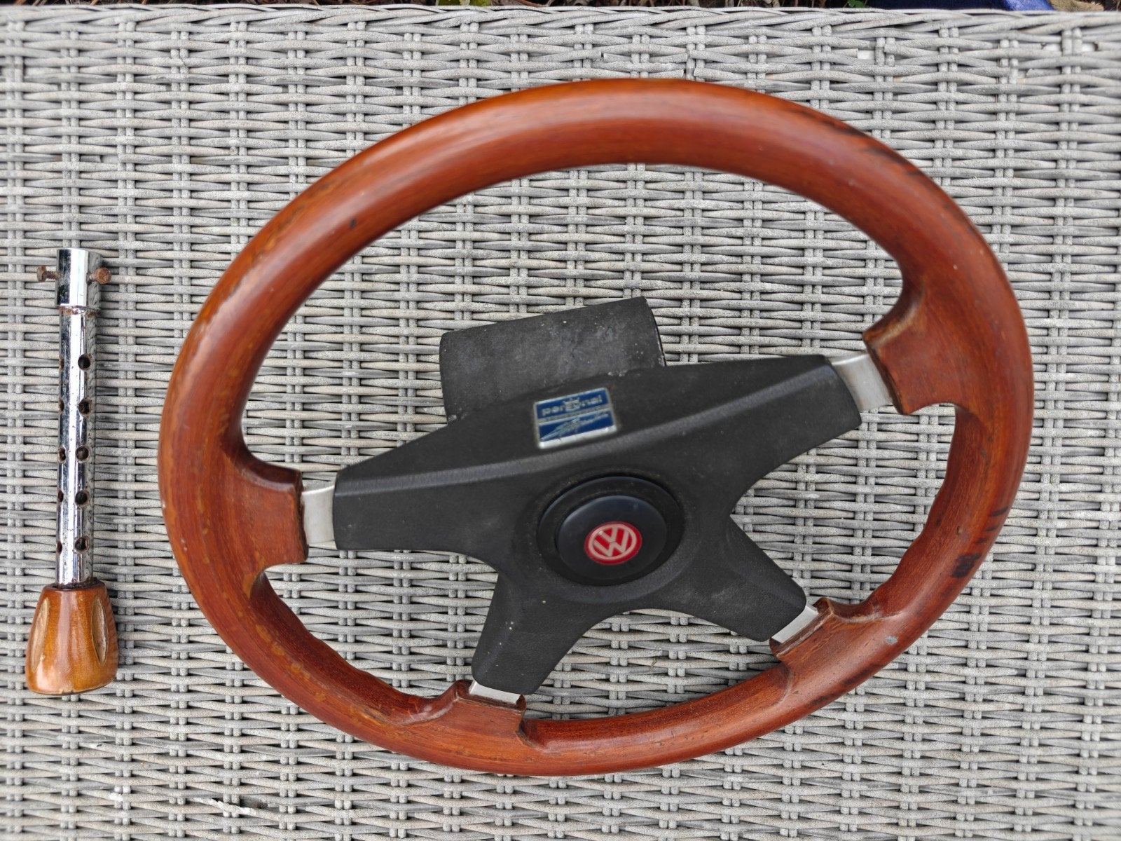 Personal Fittipaldi houten stuur met naaf en pookknop, Ophalen of Verzenden, Gebruikt, Volkswagen