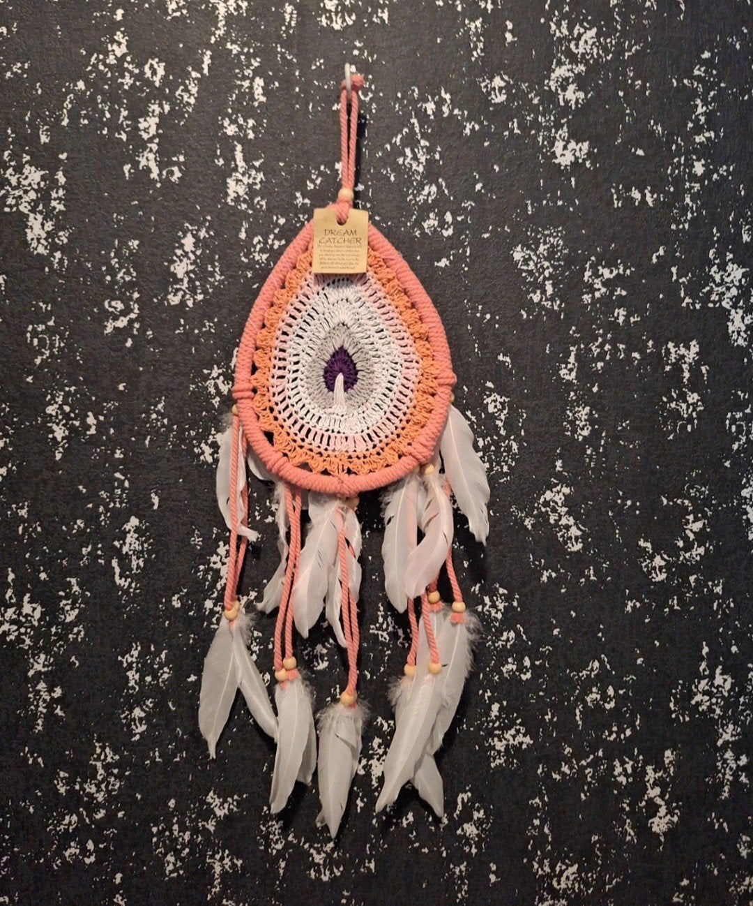 Dromenvanger met veren - Roze/Oranje/Wit/Paars, Meerkleurig, Boho, Nieuw, Ophalen of Verzenden