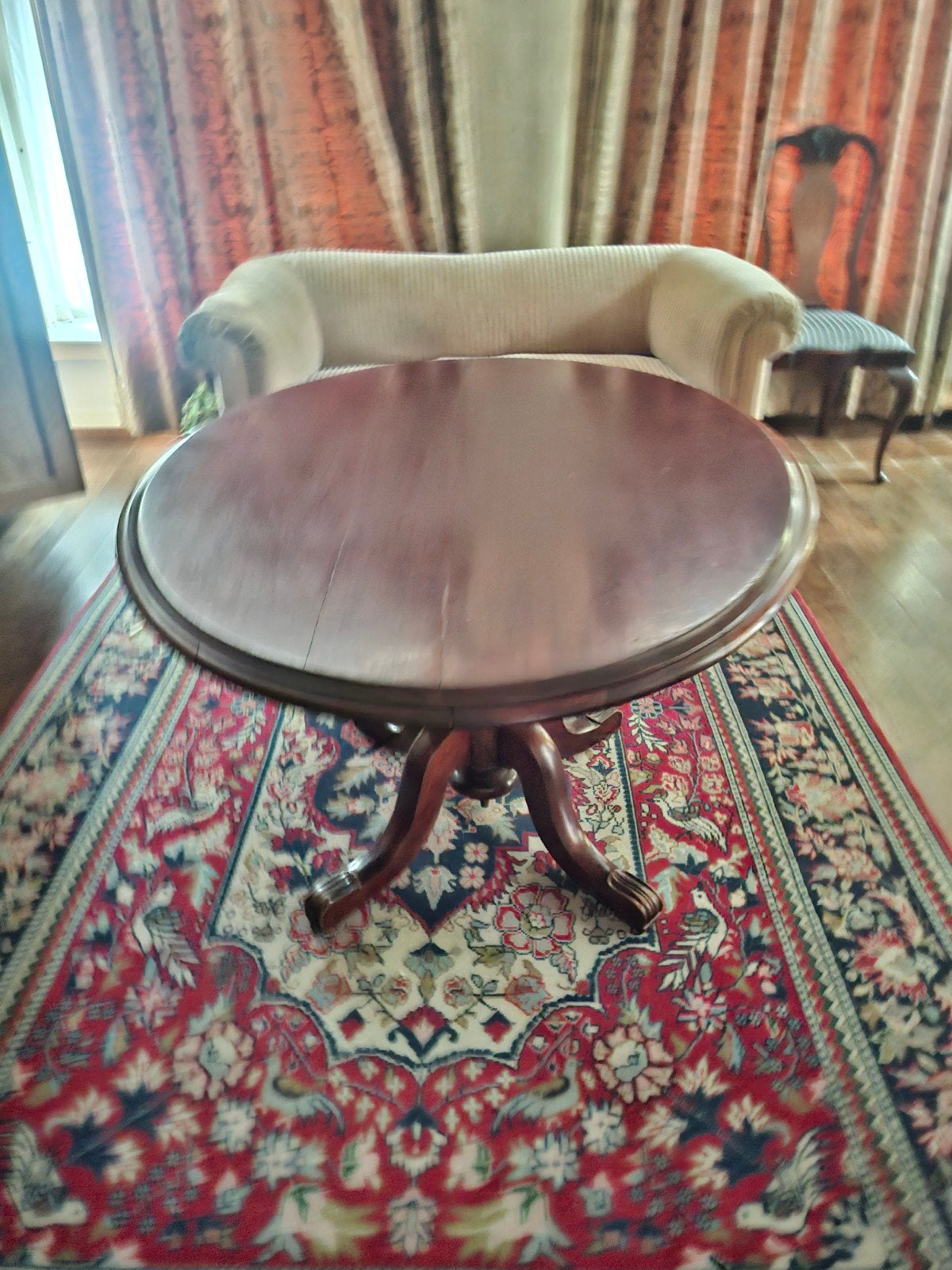 Antieke Klassieke Mahonie Ovalen Tafel, Antiek en Kunst, Ophalen