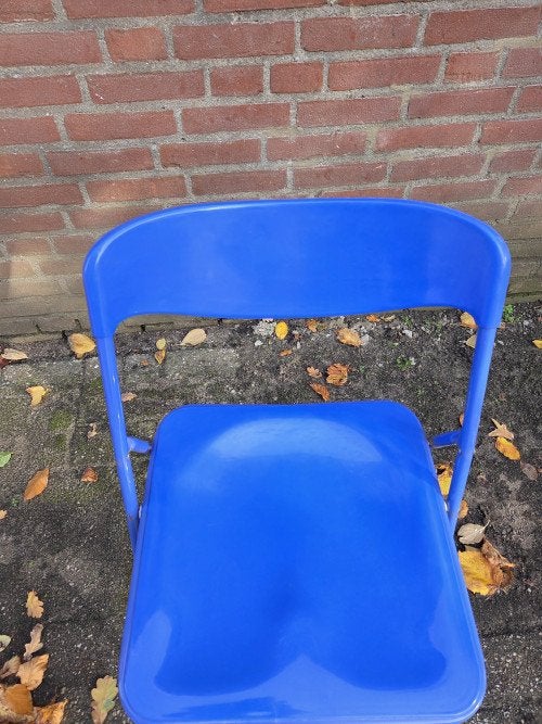 klapstoel blauw, Ophalen of Verzenden