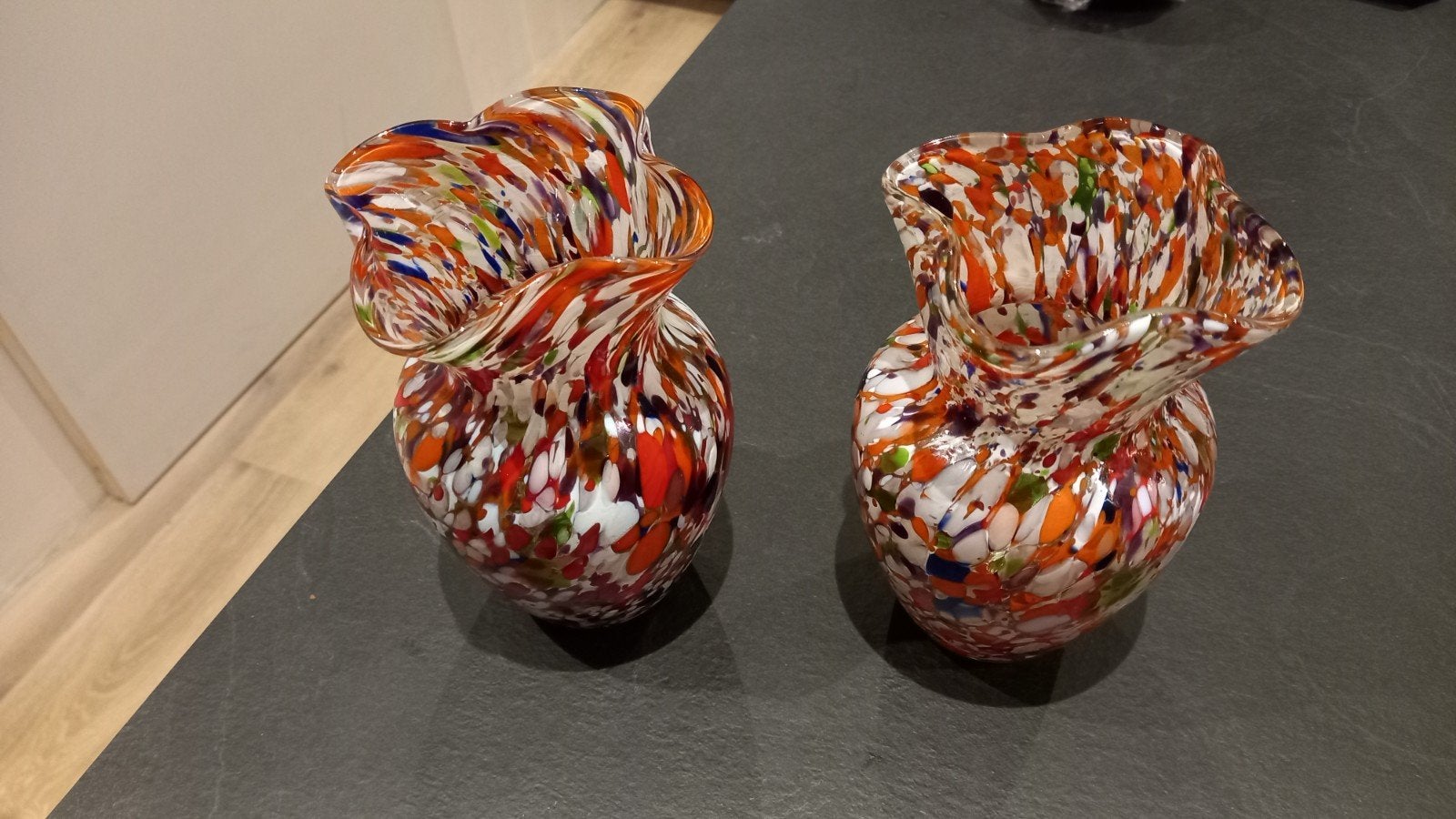 Murano glas mozaik vintage vazenset, Ophalen of Verzenden