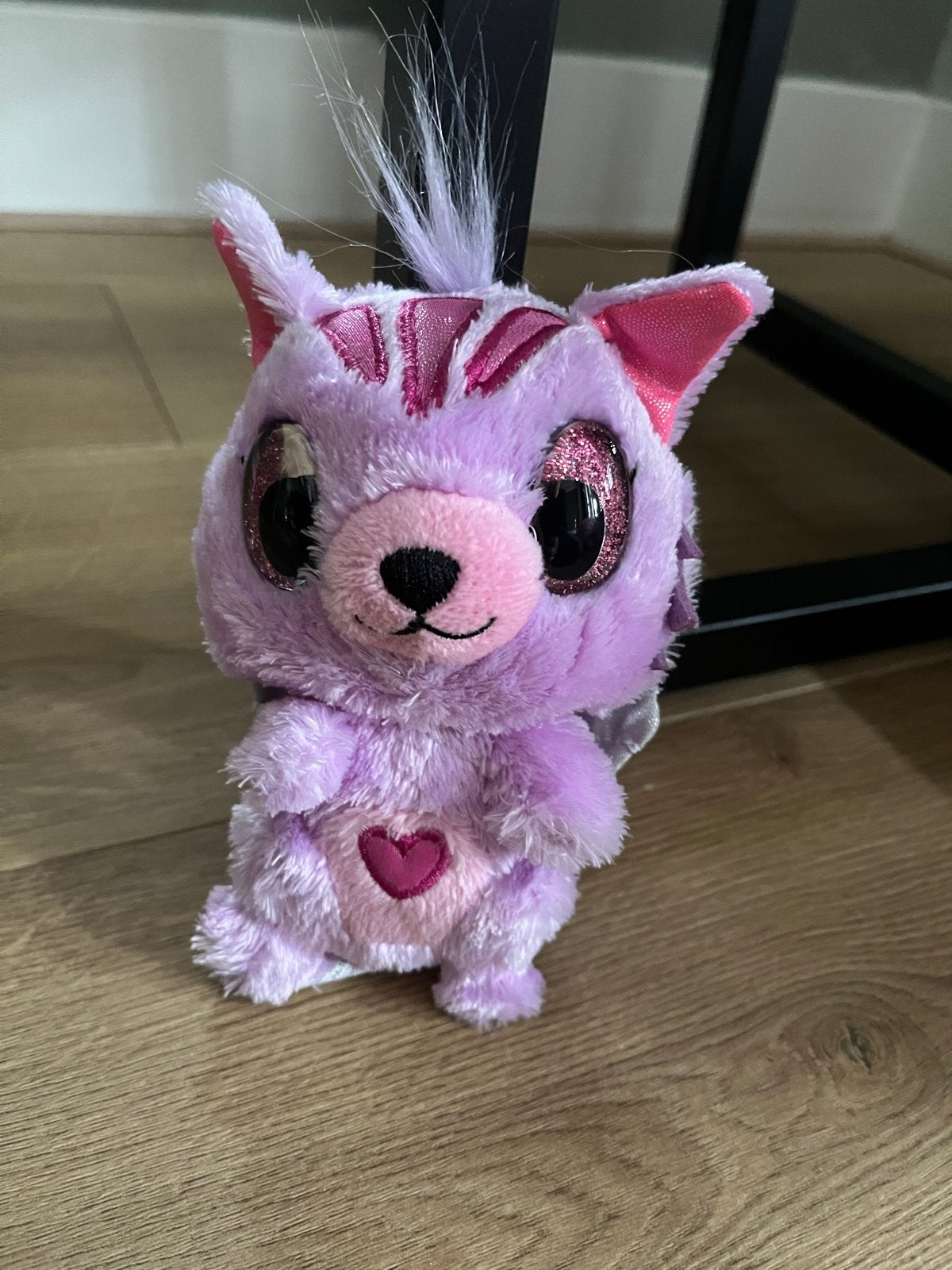 Schattige paarse knuffel met glitterogen, Paars, Overige typen, Ophalen of Verzenden, Zo goed als nieuw