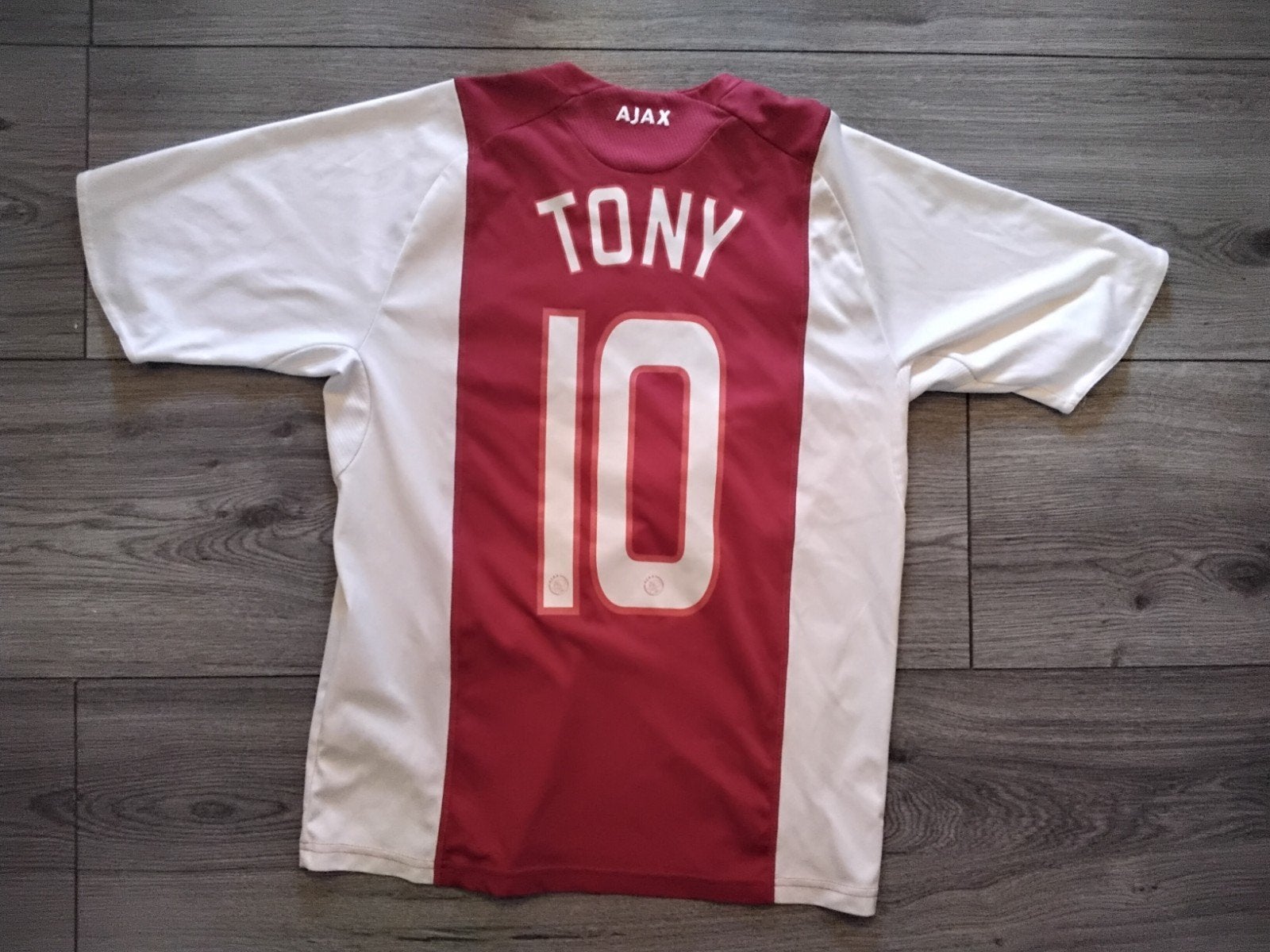 ajax shirt kindermaat bedrukking tony, Sport en Fitness, Voetbal, Maat XS of kleiner, Ophalen of Verzenden, Shirt