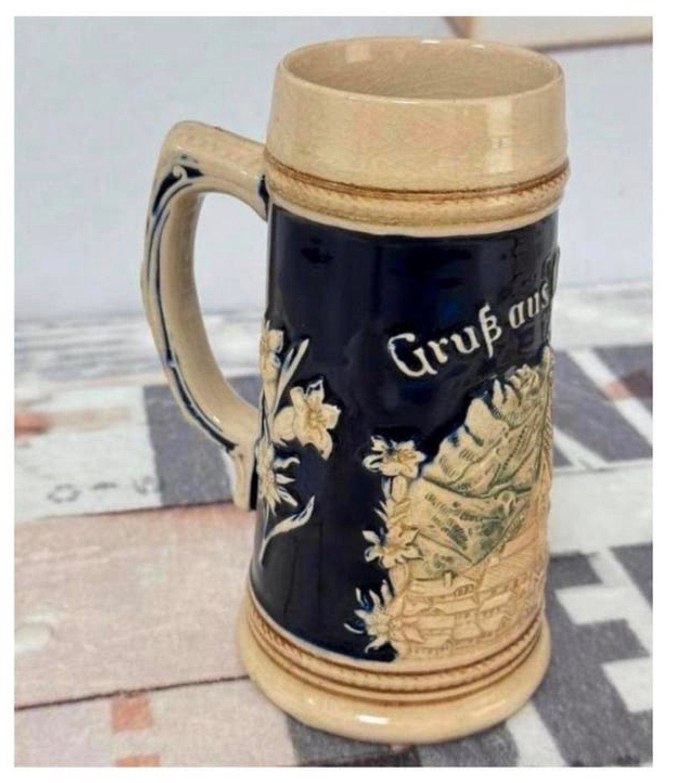 Royal Palm Antiques Vintage German Stoneware Bierpul duits, Ophalen of Verzenden, Zo goed als nieuw, Pul(len), Overige merken
