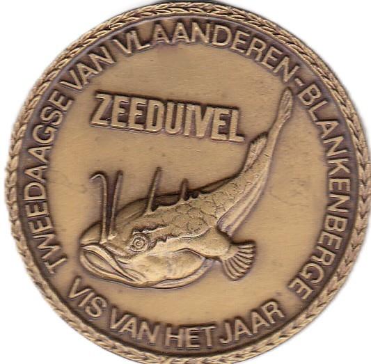 ZEEDUIVEL VIS VAN HET JAAR TWEEDAAGS VLAANDEREN BLANKENBERGE, Ophalen of Verzenden, Overige materialen