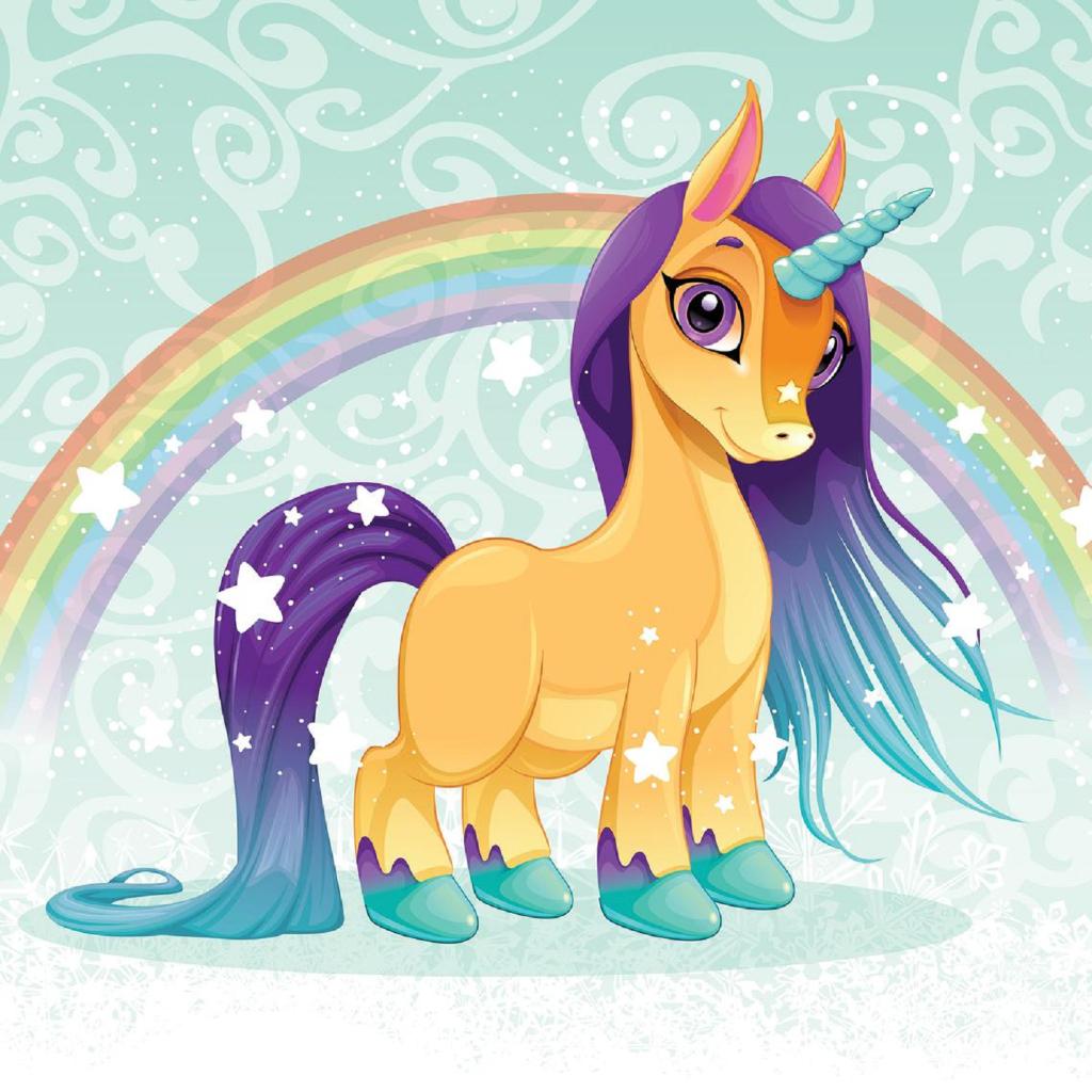 Unicorn Pony vlies behang Rainbow, Eenhoorn * Muurdeco4kids, Verzenden, Nieuw