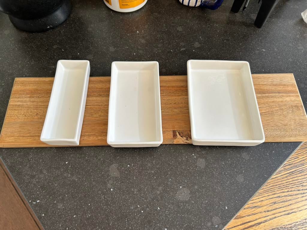 Tapas plankje met schaaltjes, Ophalen, Overige stijlen, Aardewerk, Schaal of Schalen