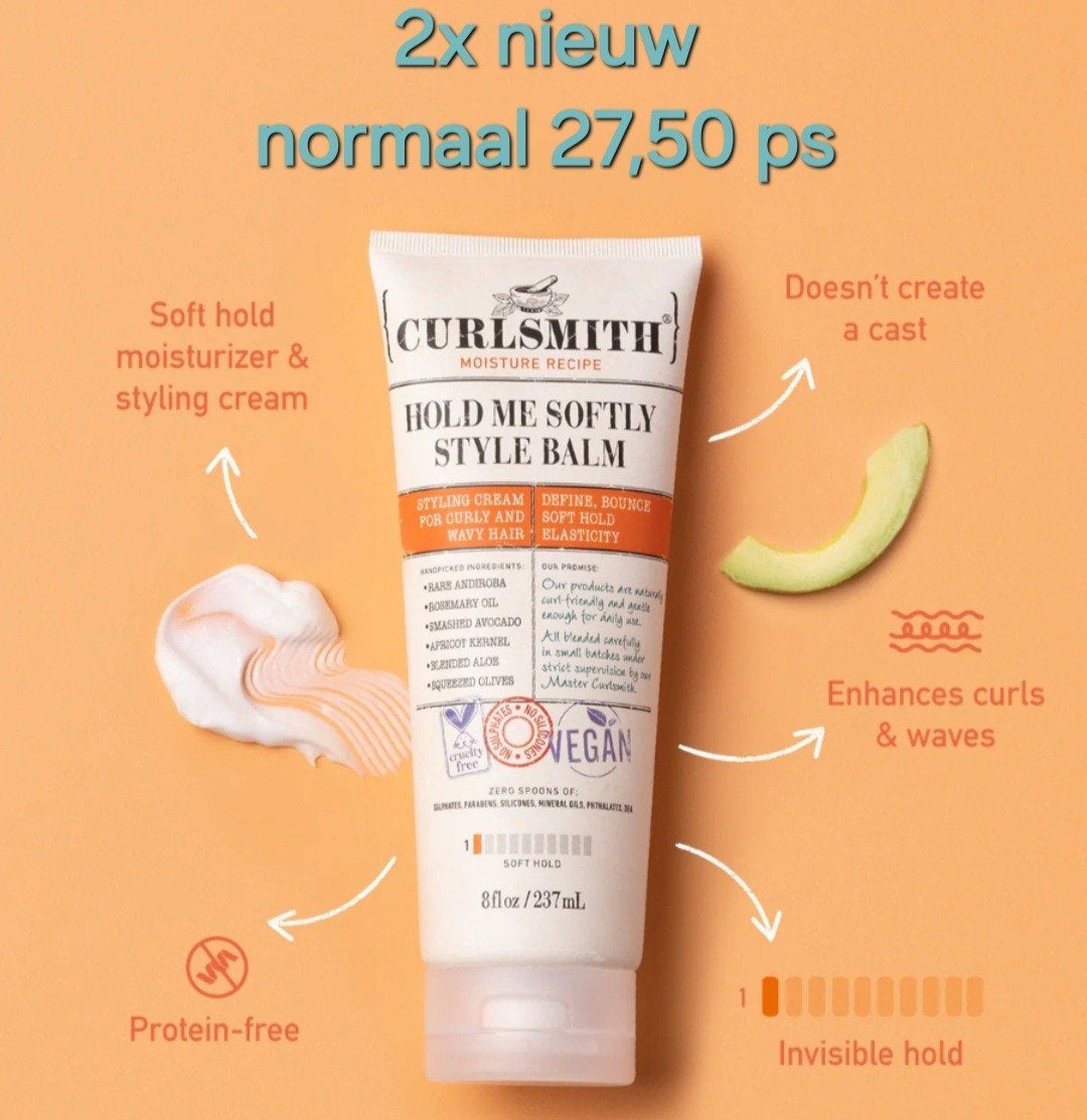 Curlsmith Hold Me Softly Style Balm - 2x Nieuw, Sieraden, Tassen en Uiterlijk, Ophalen of Verzenden, Nieuw, Gel, Wax, Haarlak of Mousse