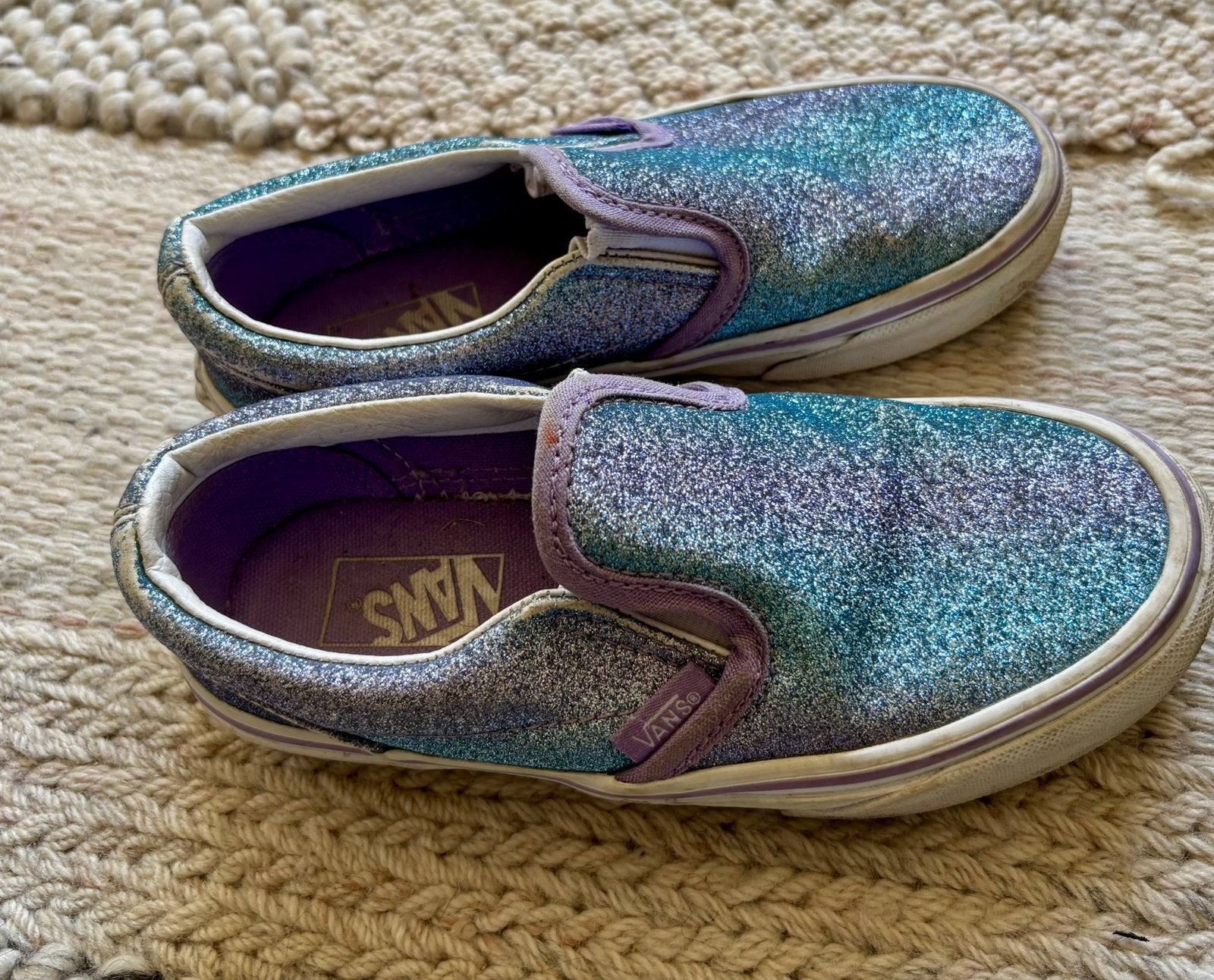Vans glitter slip ons mt 31 mermaid, Ophalen of Verzenden, Gebruikt, Meisje, Schoenen