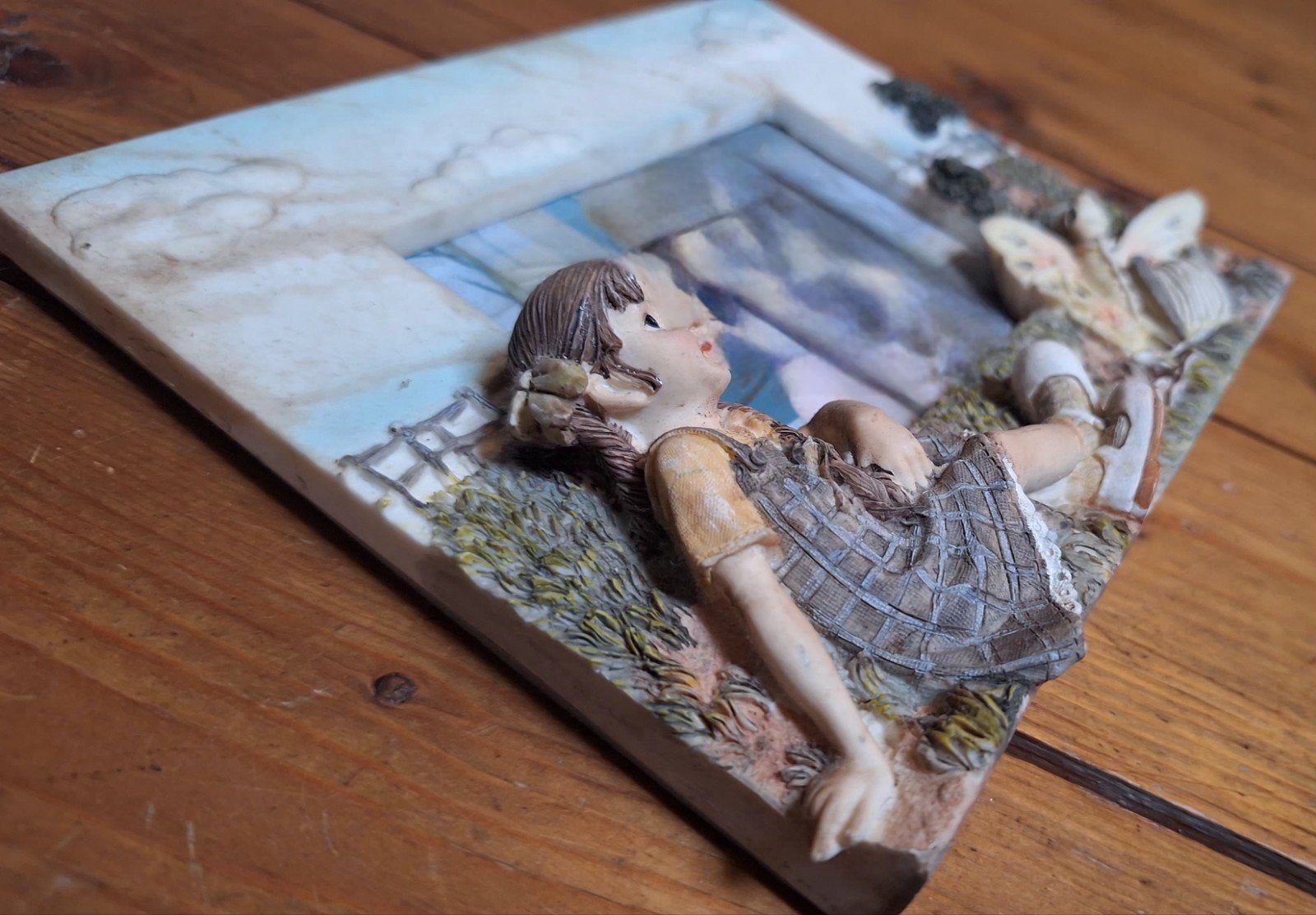 Unieke fotolijst 3D-meisje en vlinders, Standaard fotolijst, Ophalen of Verzenden, Zo goed als nieuw, Overige materialen