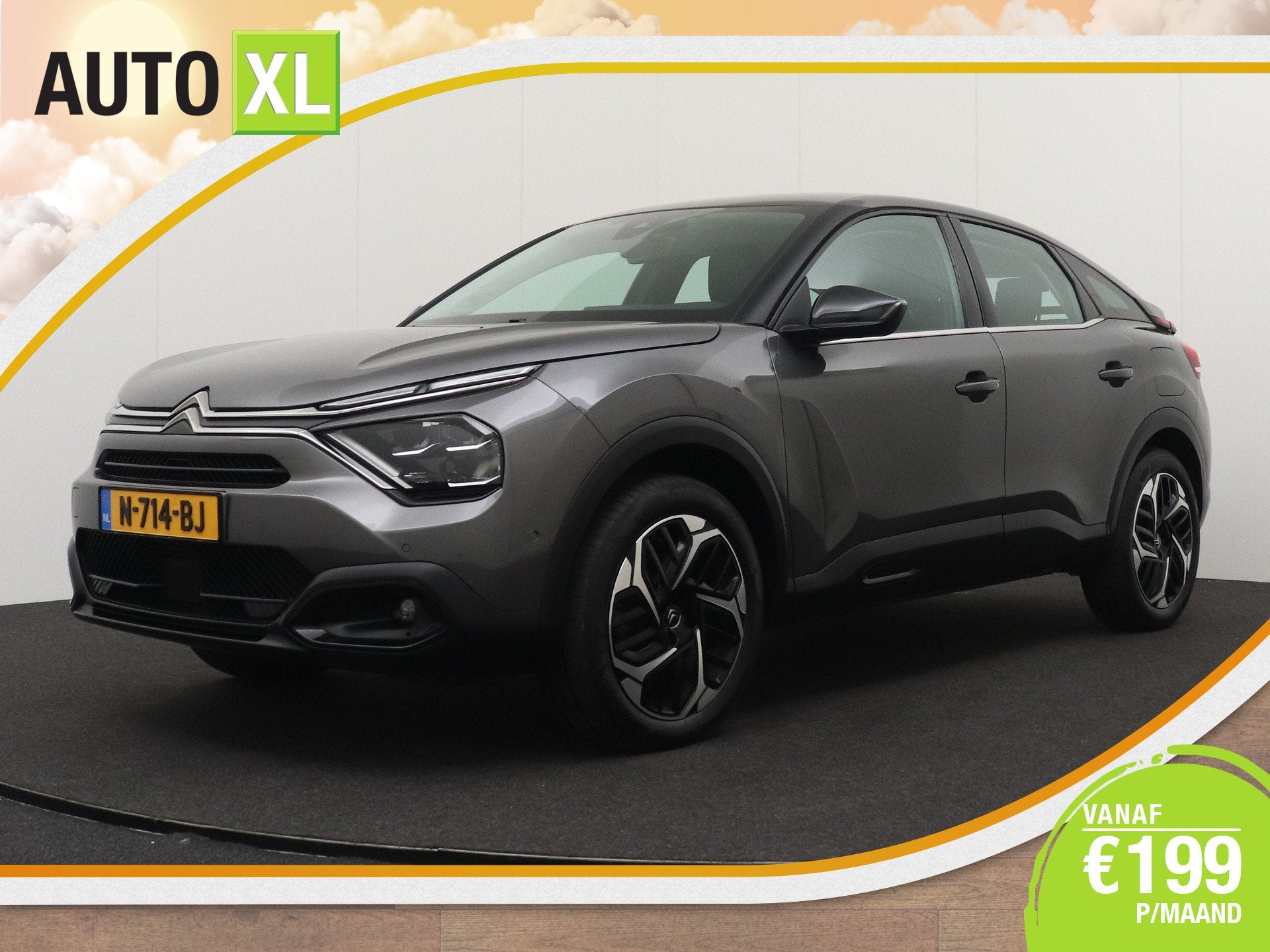 Citroën C4 1.2T 131 PK Aut. Business Plus Head-Up Display H, Dealer onderhouden, Gebruikt, 1199 cc, Leder en Stof