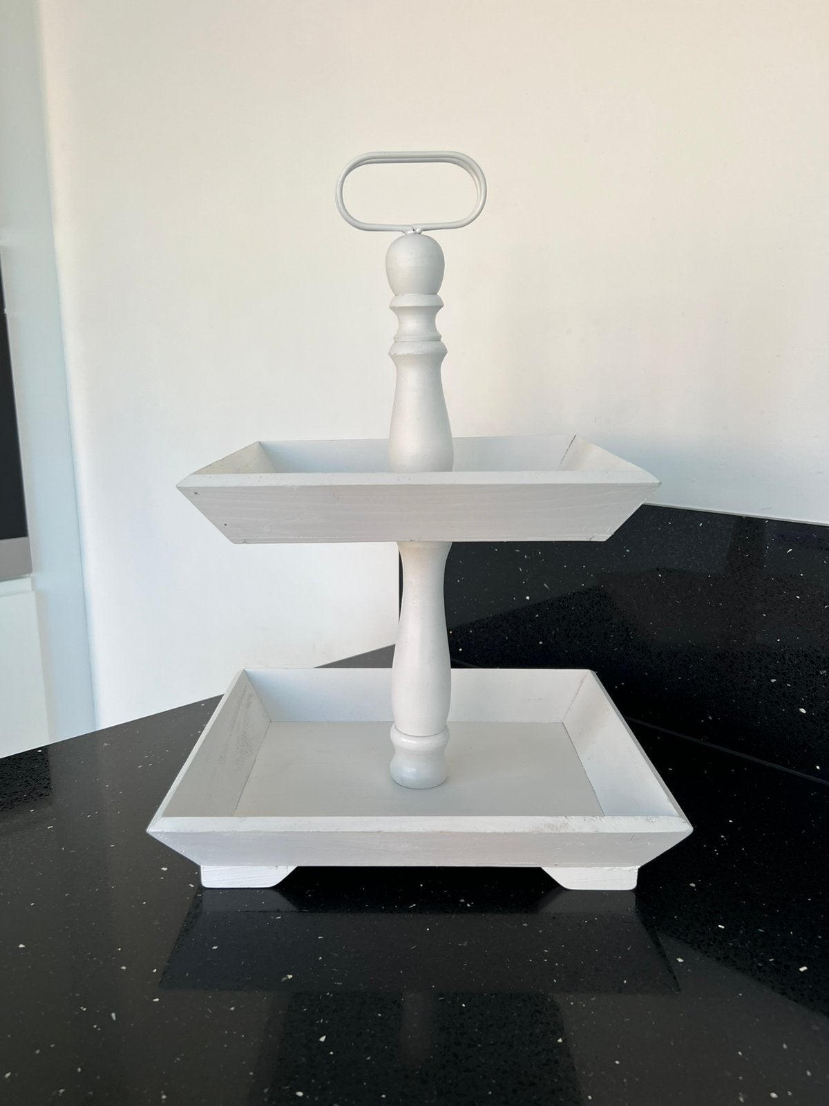 Houten Wit Etagere twee laag, Ophalen of Verzenden